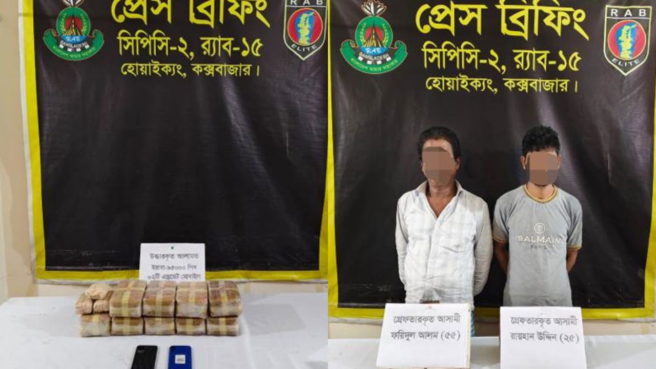 কক্সবাজারে ৯৫ হাজার ইয়াবাসহ আটক দুই শীর্ষ মাদক কারবারি